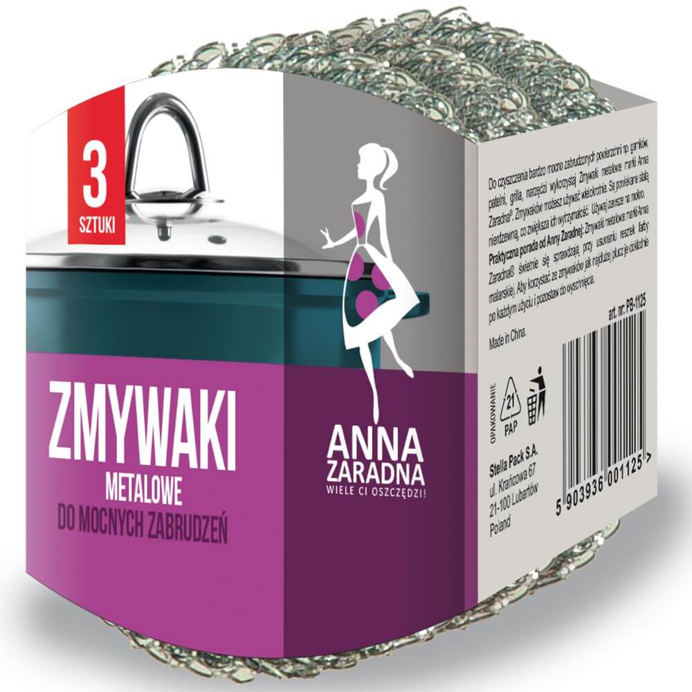 Anna Zaradna Zmywaki Metalowe 3szt | higienapartner.pl