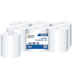 LUNA Ręcznik Papierowy FLEX ROLL 300m Centralnego Dozowania Zgrzewka 6szt. Celuloza 1W 25010