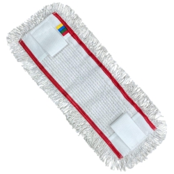 Nakładka Bawełniana Mop Płaski DUO Kieszeniowy + Klips Biały 50cm HS401