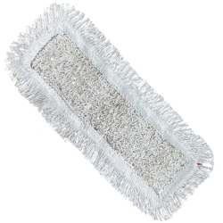 Nakładka Bawełniana Mop Płaski DUO Kieszeniowy + Klips Biały 50cm HS401