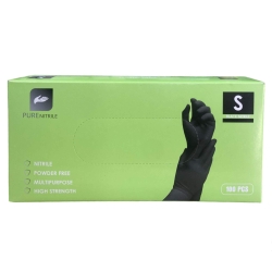 PURE Rękawiczki Nitrylowe Czarne Rozmiar S Opakowanie 100szt.