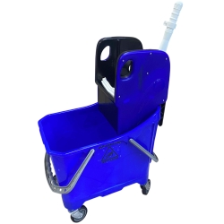 deClean Wózek do Sprzątania 24L Jednowiaderkowy + Wyciskarka Szczękowa JUMBO EXTRA Kolor Niebieski HS225
