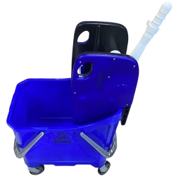 deClean Wózek do Sprzątania 24L Jednowiaderkowy + Wyciskarka Szczękowa JUMBO EXTRA Kolor Niebieski HS225