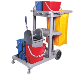 Wózek Serwisowy z Wyciskarką Szczękową Półkami oraz Koszem HS253