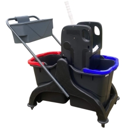 deClean Wózek do Sprzątania 2-wiadra 25 litrów Prasa EXTRA Jumbo + Pojemnik HS306