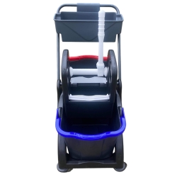 deClean Wózek do Sprzątania 2-wiadra 25 litrów Prasa EXTRA Jumbo + Pojemnik HS306