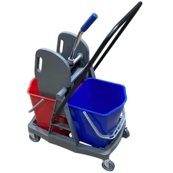 deClean Wózek do Sprzątania Wiadra  2x17 litrów + Prasa HS335