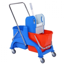 Wózek do Sprzątania 2x25l z Wyciskarką Szczękową HSSCP50D